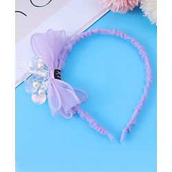 Pine Kids Bow & Fish Tail Hair Bands - Purple