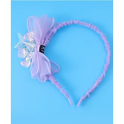 Pine Kids Bow & Fish Tail Hair Bands - Purple