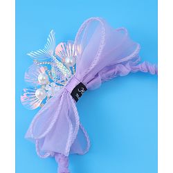 Pine Kids Bow & Fish Tail Hair Bands - Purple