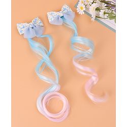 Pine Kids Bow Hair Extensions - Blue