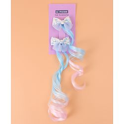 Pine Kids Bow Hair Extensions - Blue