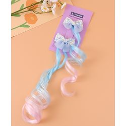 Pine Kids Bow Hair Extensions - Blue
