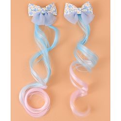 Pine Kids Bow Hair Extensions - Blue