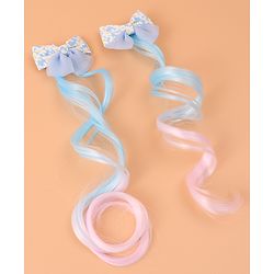 Pine Kids Bow Hair Extensions - Blue