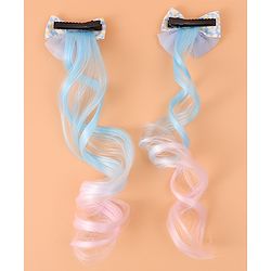 Pine Kids Bow Hair Extensions - Blue