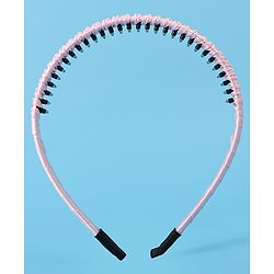 Pine Kids Set of Solid Satin Hair Bands Pack of 2 - Blue & Pink
