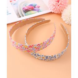 Pine Kids Set of Floral Print Hair Bands Pack of 2 - Multicolor