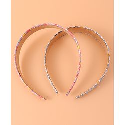 Pine Kids Set of Floral Print Hair Bands Pack of 2 - Multicolor