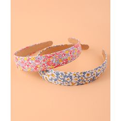 Pine Kids Set of Floral Print Hair Bands Pack of 2 - Multicolor