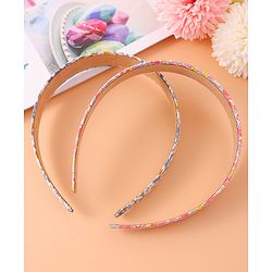 Pine Kids Set of Floral Print Hair Bands Pack of 2 - Multicolor