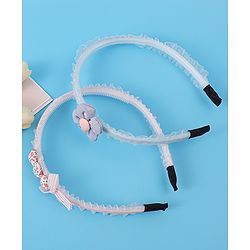 Pine Kids Set of Flowers & Bow Motifs Hair Bands Pack of 2 - Multicolor