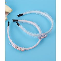 Pine Kids Set of Flowers & Bow Motifs Hair Bands Pack of 2 - Multicolor