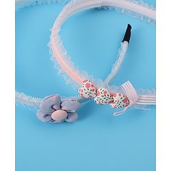 Pine Kids Set of Flowers & Bow Motifs Hair Bands Pack of 2 - Multicolor
