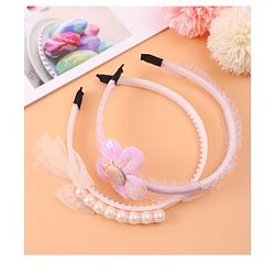 Pine Kids Bow & Flower Hair Bands Set of 2 - Multicolor