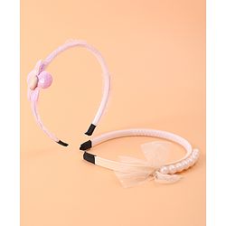 Pine Kids Bow & Flower Hair Bands Set of 2 - Multicolor