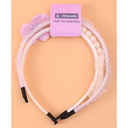 Pine Kids Bow & Flower Hair Bands Set of 2 - Multicolor