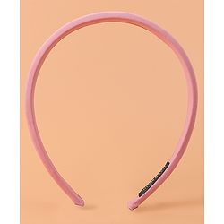 Pine Kids Set of Checkered Print and Solid Hair Bands Pack of 2 - Pink