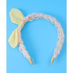 Pine Kids Bow Applique Hair Band  - Yellow