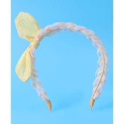 Pine Kids Bow Applique Hair Band  - Yellow