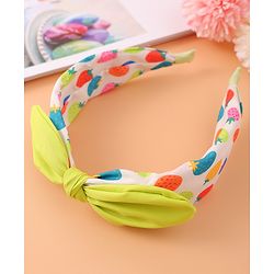 Pine Kids Polka Dot Hair Band with Bow - Green