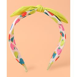 Pine Kids Polka Dot Hair Band with Bow - Green