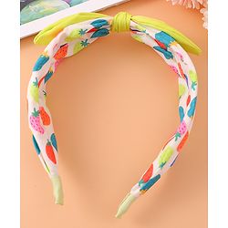 Pine Kids Polka Dot Hair Band with Bow - Green