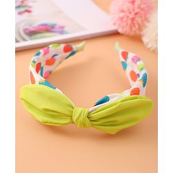 Pine Kids Polka Dot Hair Band with Bow - Green