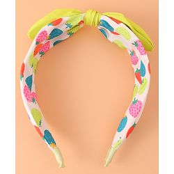 Pine Kids Polka Dot Hair Band with Bow - Green