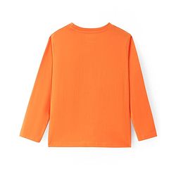 Pine Kids Marvel Single Jersey Knit Full Sleeves T-Shirt with Spiderman Graphics - Orange