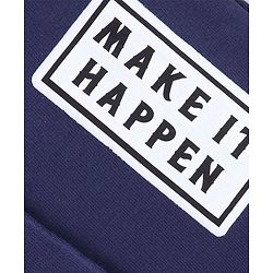 Pine Kids Knit Full Length Lounge Pant Text Print - Navy