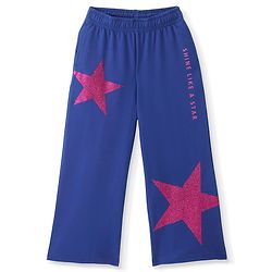 Pine Kids Full Length Comfort Fit Lounge Pants with Glitter Stars - Navy Blue