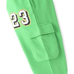 Pine Kids Full Length Comfort Fit Track Pants Basketball Print - Neon Green