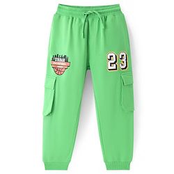 Pine Kids Full Length Comfort Fit Track Pants Basketball Print - Neon Green