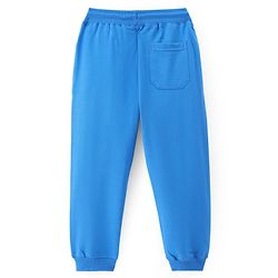 Pine Kids Knit Full Length Lounge Pant with Text Print - Blue