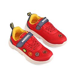 Pine Kids Marvel Velcro Closure Sneakers With Avengers Jibbitz Applique - Red