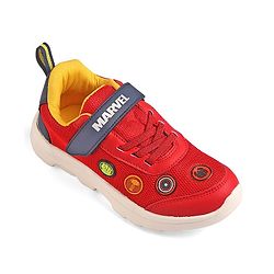 Pine Kids Marvel Velcro Closure Sneakers With Avengers Jibbitz Applique - Red