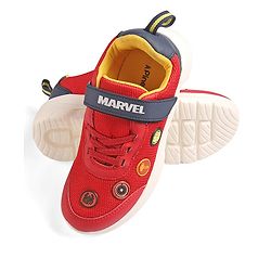 Pine Kids Marvel Velcro Closure Sneakers With Avengers Jibbitz Applique - Red