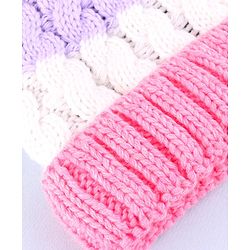 Pine Kids Winter Cap with Cable Knit Design - Multicolor