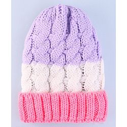 Pine Kids Winter Cap with Cable Knit Design - Multicolor