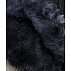 Pine Kids Knit Winter Cap Text Embroidery Black - Diameter 15 cm