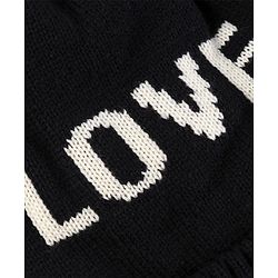 Pine Kids Knit Winter Cap Text Embroidery Black - Diameter 15 cm