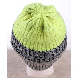 Pine Kids Knit Color Block Beanie Winter Cap Grey - Diameter 11 cm