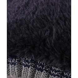 Pine Kids Knit Color Block Beanie Winter Cap Grey - Diameter 11 cm