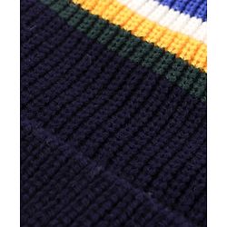 Pine Kids Knit Stripe Design Winter Caps - Navy Blue