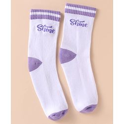 Pine Kids Cotton Knit Socks With Logo Design Pack of 3 - Black White & Light Blue