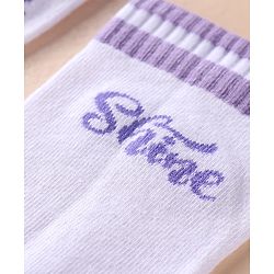 Pine Kids Cotton Knit Socks With Logo Design Pack of 3 - Black White & Light Blue