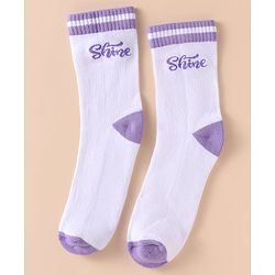Pine Kids Cotton Knit Socks With Logo Design Pack of 3 - Black White & Light Blue