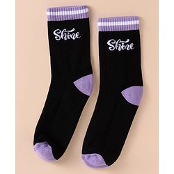 Pine Kids Cotton Knit Socks With Logo Design Pack of 3 - Black White & Light Blue