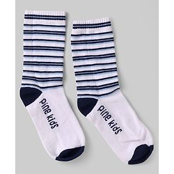Pine Kids Knit Ankle Length Socks with Stripes & Hearts Design Pack of 3 (Color May Vary)