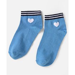 Pine Kids Knit Ankle Length Socks with Heart Design Pack of 3 (Color May Vary)